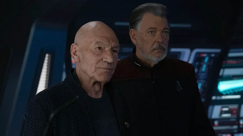 Captain Picard and Will Riker stand together in Star Trek: Picard