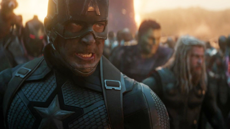 Captain America preparing to say "Assemble" in Avengers: Endgame