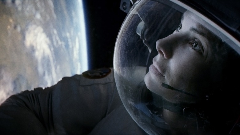 Gravity - Sandy Bullock staring into space (literally)