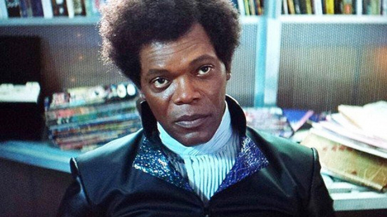 Samuel L. Jackson looking thoughtful in Unbreakable