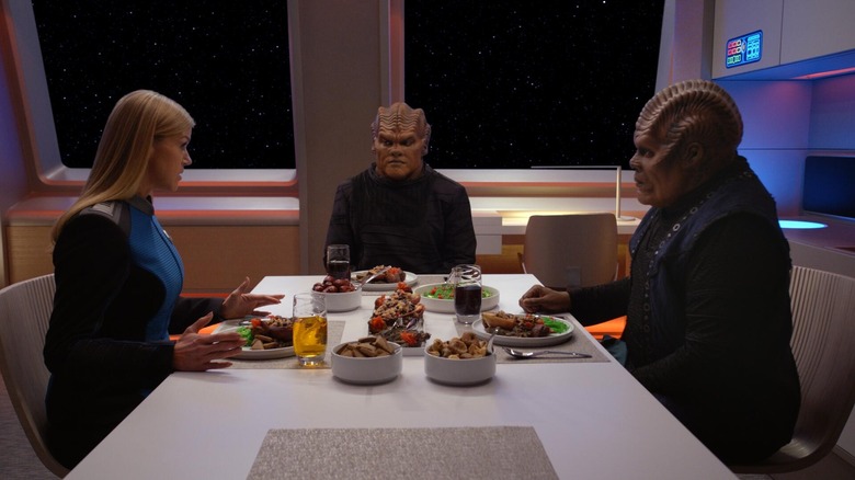 Commander Grayson, Bortus, and Klyden talk about Topa in "The Orville: New Horizons"