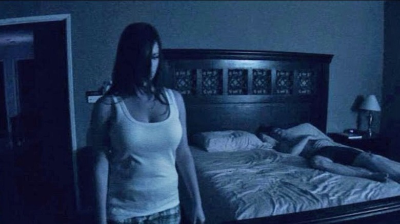 Katie in the bedroom in Paranormal Activity