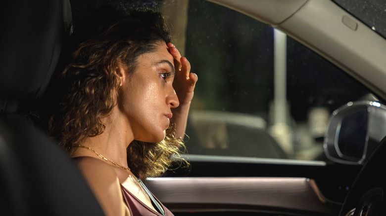 Al-Hashimi alone in her car on The Pitt
