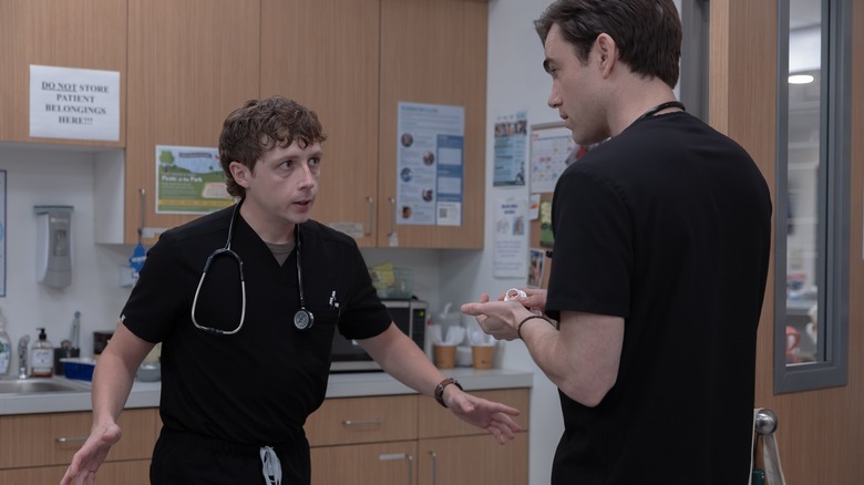 Whitaker and Langdon in the break room in The Pitt season 2