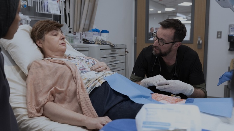 Yana being treated by Robby on The Pitt