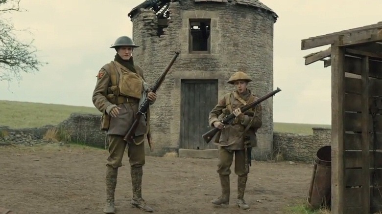 Two soldiers in a field in 1917