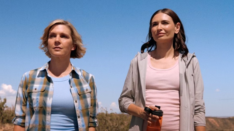 Carol and Zosia hiking on Pluribus