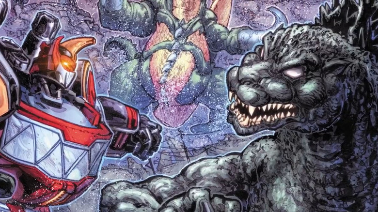 Godzilla vs Power Rangers comic art