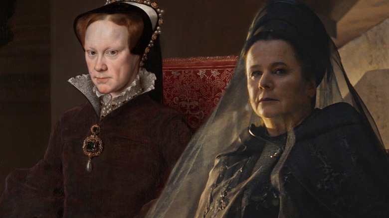 Portrait of Queen Mary I with a photo of Valya Harkonnen in Dune Prophecy