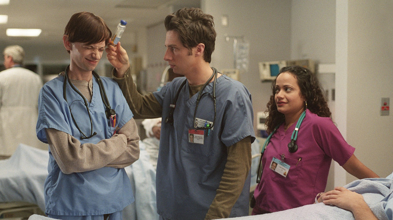Zach Braff as J.D. hitting DJ Qualls Scrubs