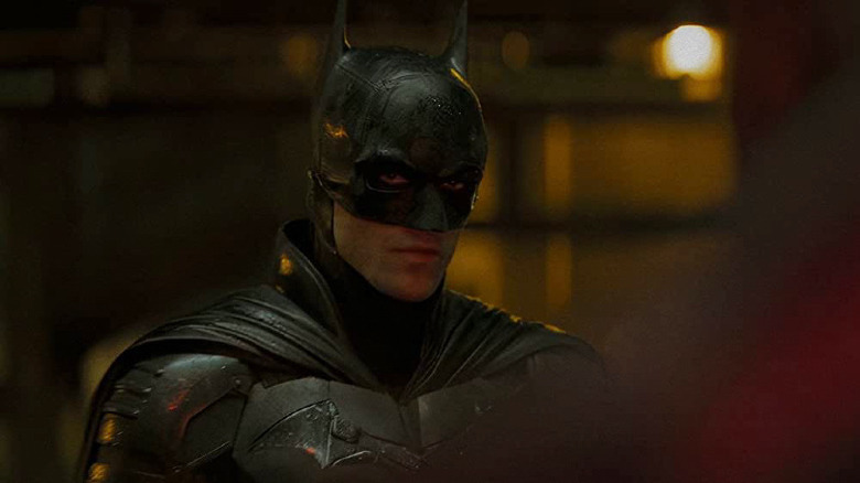 Robert Pattinson in costume for The Batman