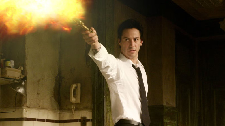 John Constantine using a magic wand in Constantine.