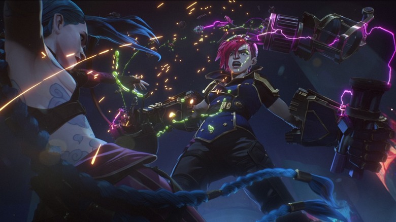 Vi lucha contra Jinx con sus Power Gloves en la temporada 2 de Arcane