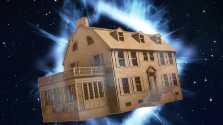 The house floats in space in Amitville in space