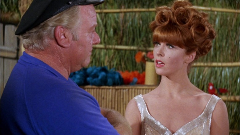 Ginger talking to the Skipper, her hair all done up in Gilligan's Island