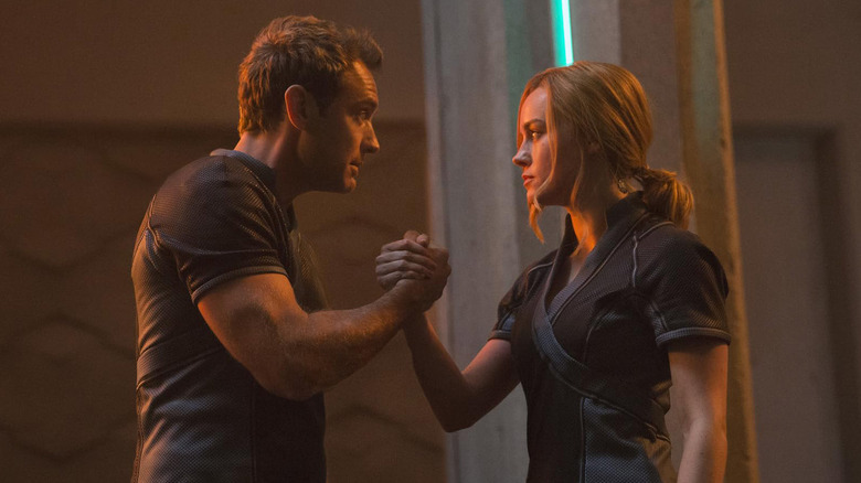 Jude Law and Brie Larson in Captain Marvel