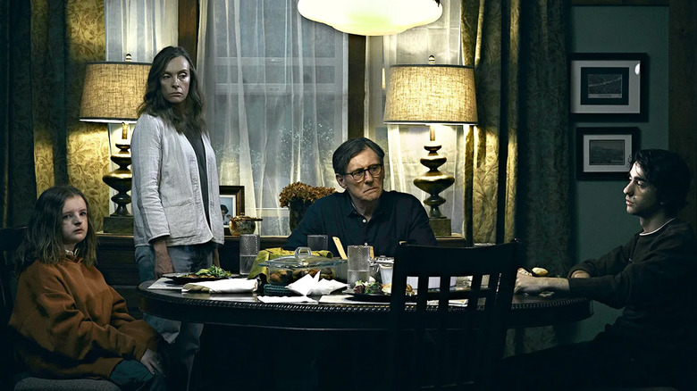 Milly Shapiro, Toni Collette, Gabriel Byrne, and Alex Wolff in Hereditary (2018)