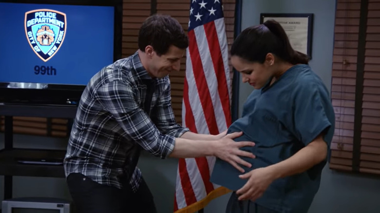 Andy Samberg and Melissa Fumero in Brooklyn Nine Nine
