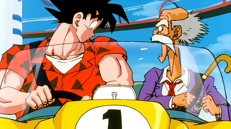 Goku driving with his instructor in "Goku's Ordeal"