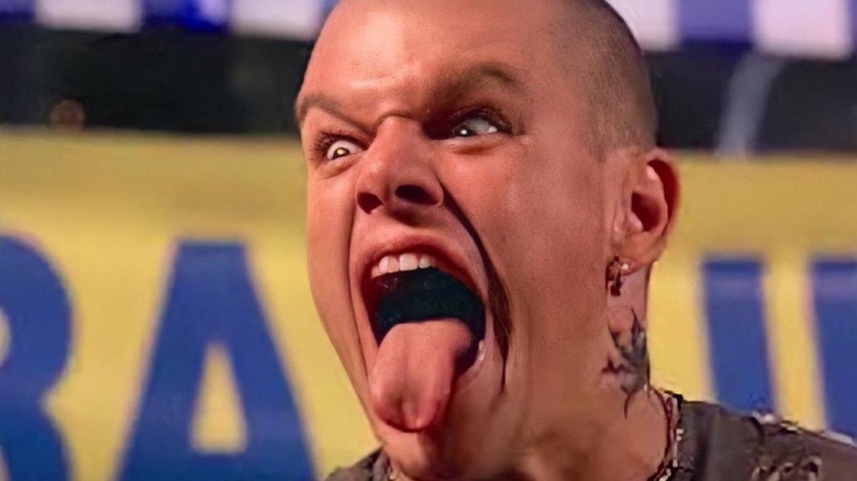 Matt Damon sticking tongue out
