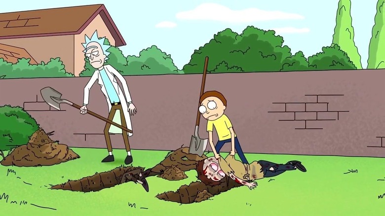 Rick and Morty bury themselves