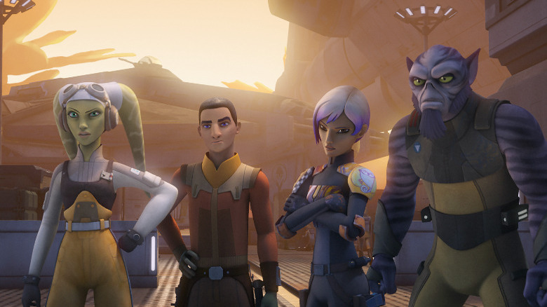 Hera, Ezra, Sabine, and Zeb in Star Wars Rebels