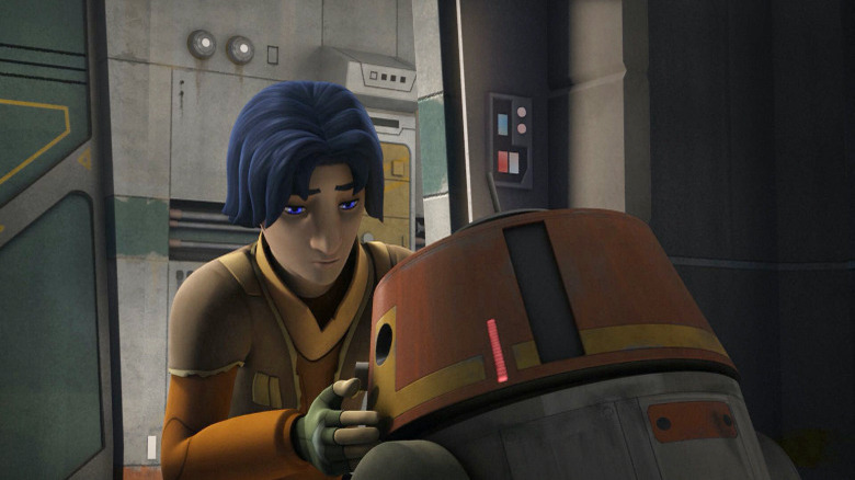 Ezra and Chopper in Star Wars Rebels