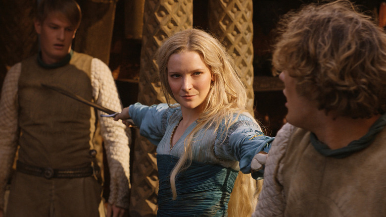 Morfydd Clark as Galadriel in The Lord of the Rings: The Rings of Power