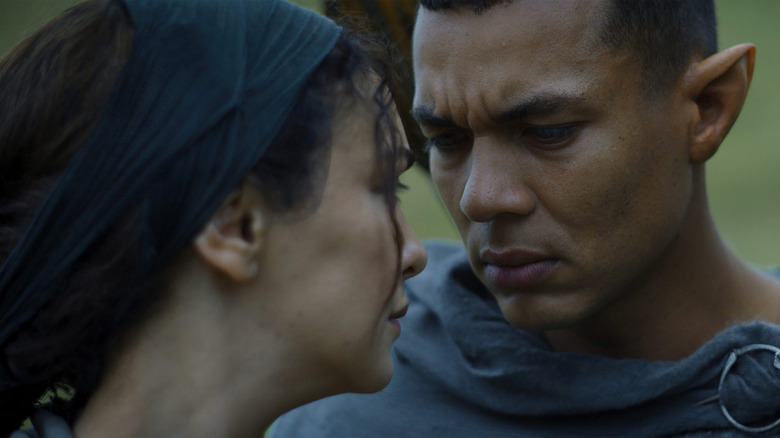 Nazanin Boniadi and Ismael Cruz Córdova in The Lord of the Rings: The Rings of Power