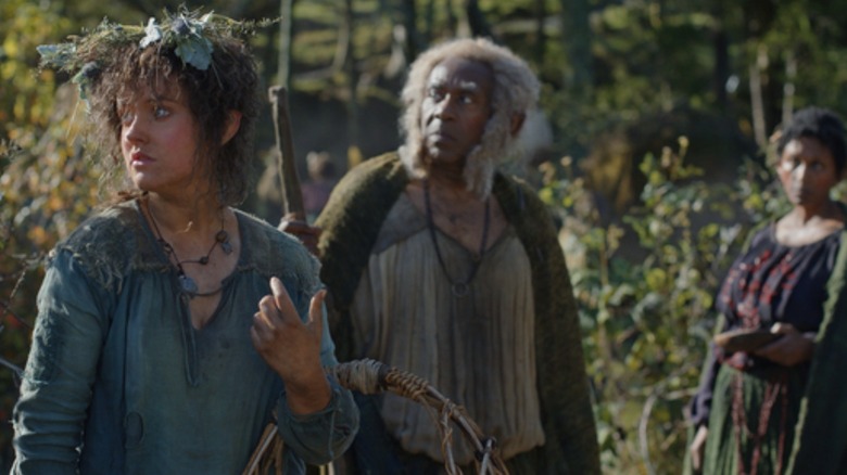 Markella Kavenagh and Lenny Henry in The Lord of the Rings: The Rings of Power