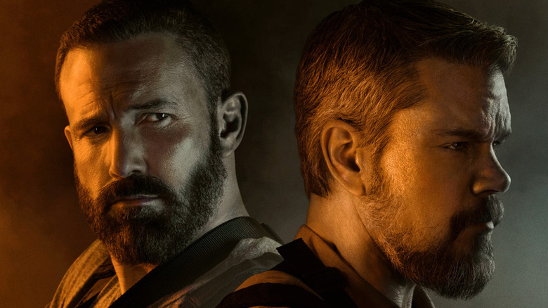 JD and Dane looking serious on the poster for The Rip