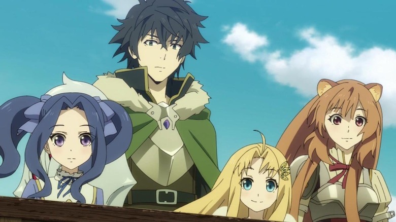 Naofumi, Raphtalia, Filo and Melty Q