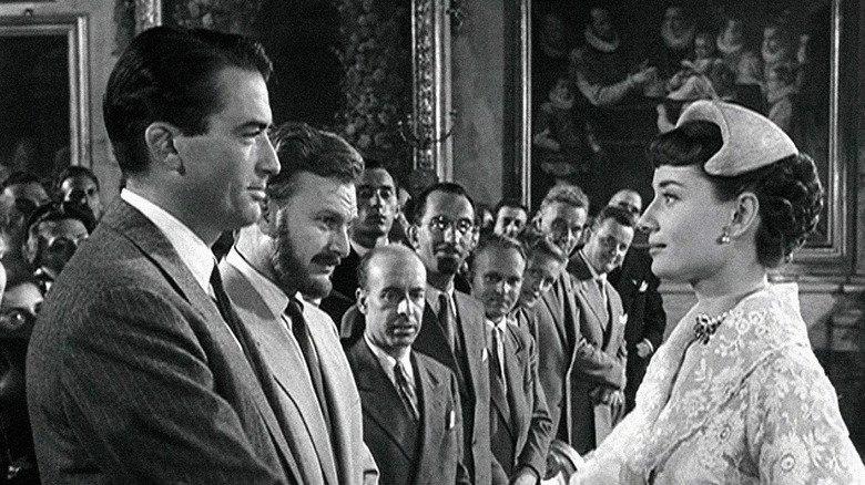 Audrey Hepburn and Gregory Peck in the final scene of "Roman Holiday"