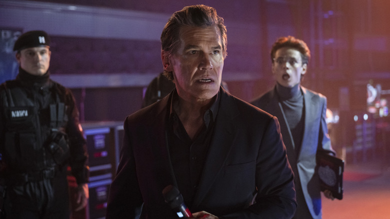 Dan Killian looks alarmed in The Running Man