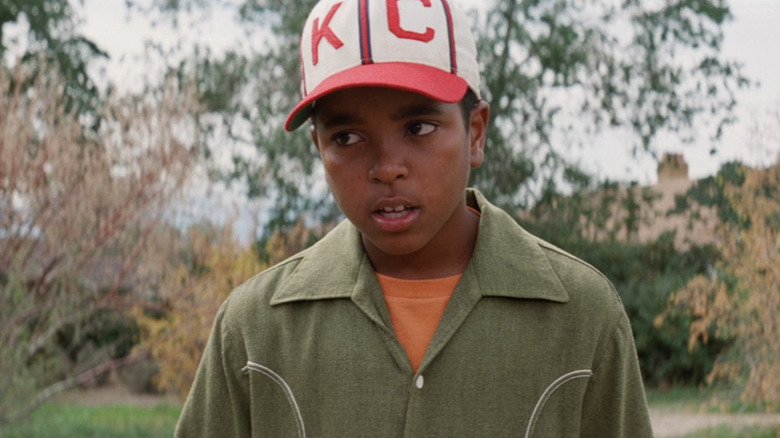 Kenny (Brandon Quintin Adams) stares in disbelief in The Sandlot