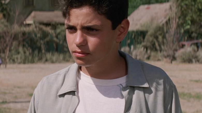 Benny (Mike Vitar) glaring at teammate in The Sandlot
