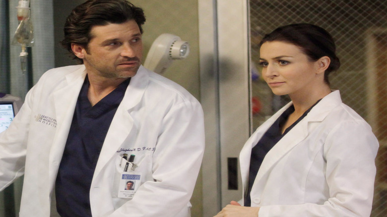 Derek amazingly looking at the amelia of Gray's anatomy