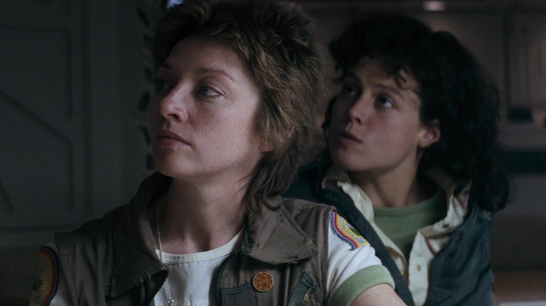 Lambert and Ripley at the breakfast table in Alien