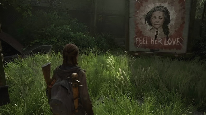 Ellie finds a mural of The Prophet with the words "Feel Her Love" in The Last of Us Part II