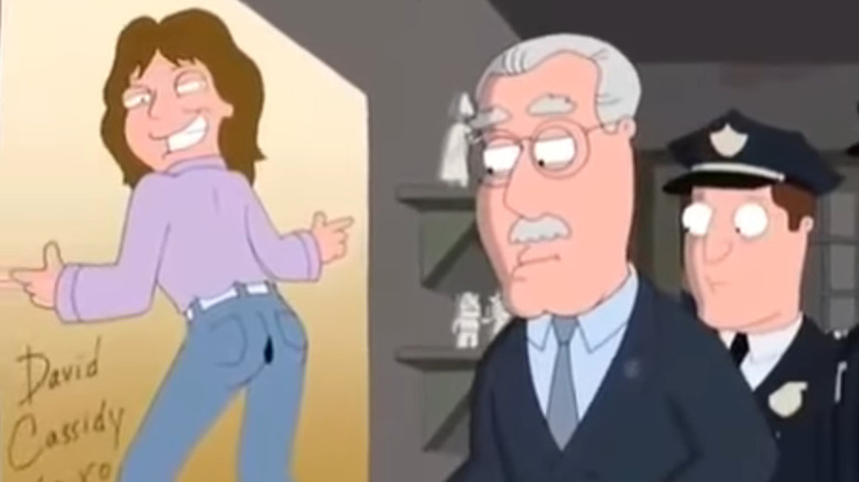 Family Guy, Warden Pewterschmidt seeing the hole in Peter's David Cassidy poster