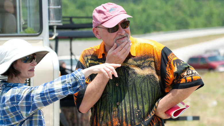 Frank Darabont directing a scene on the set of The Walking Dead