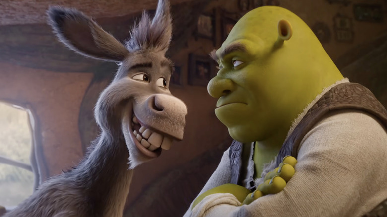 Shrek grimaces at Donkey in Shrek 5