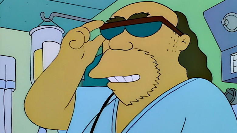 Bleeding Gums Murphy in a hospital bed on The Simpsons