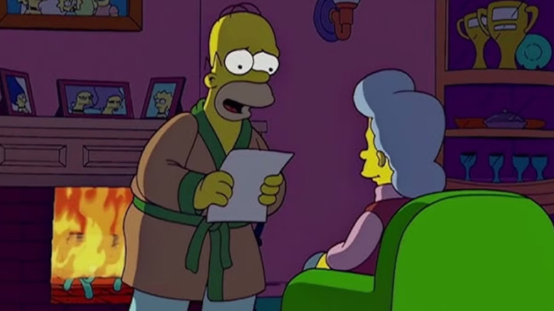 The Simpsons, Homer about to find out Mona's died