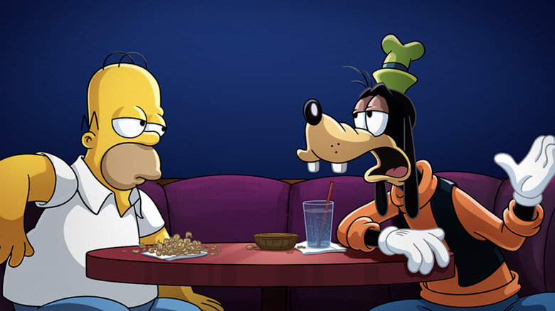 Homer Simpson and Goofy