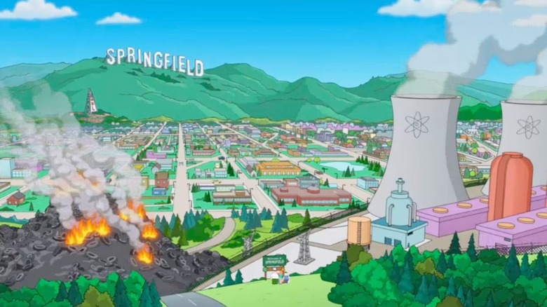 The Simpsons Springfield skyline