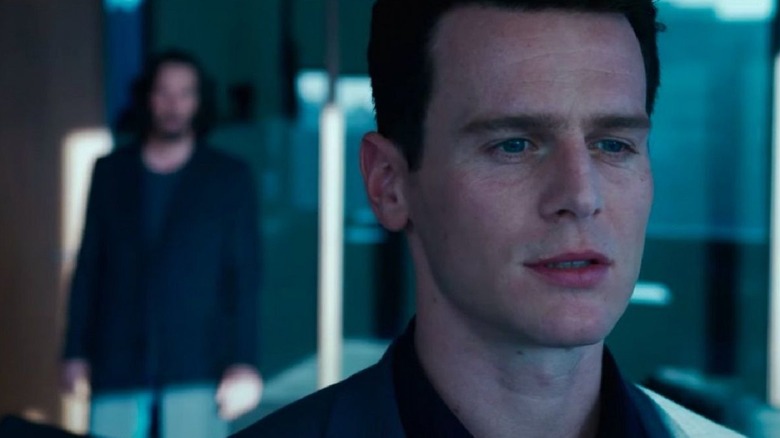 Jonathan Groff and Keanu Reeves in "The Matrix: Resurrections"