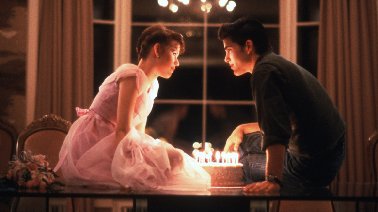 Molly Ringwald and Michael Schoeffling in Sixteen Candles