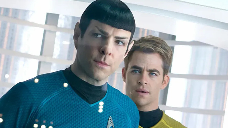 Spock and Kirk looking serious in Star Trek Into Darkness