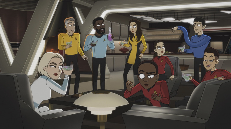 All the characters from Star Trek: Strange New Worlds in animated form